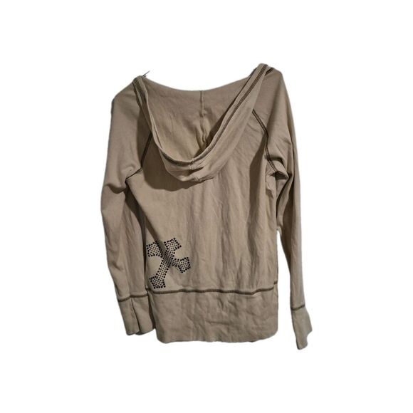 Y2K Pink Toes Designs M Cross Hoodie Grunge Preppy Religious Festival - Picture 2 of 5